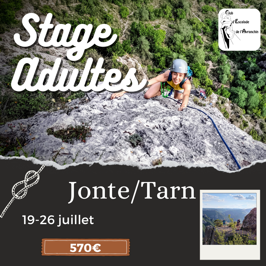 Stage d'escalade Grandes Voies Jonte/Tarn (adultes)